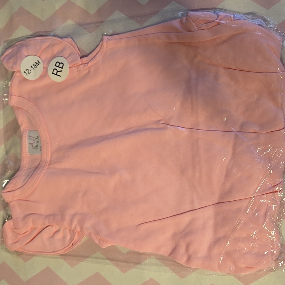 12-18 month PINK Ruffle butt and Flutter Sleeved Onsie.